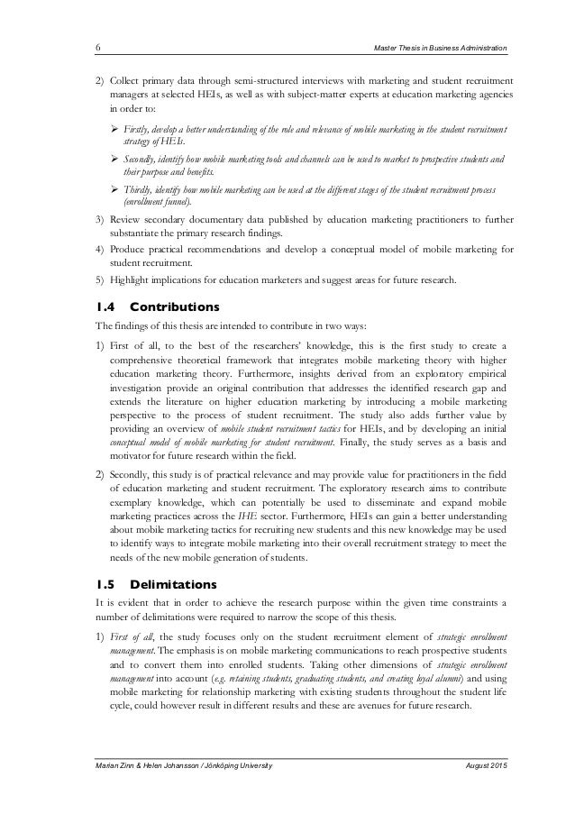 Master thesis recruitment