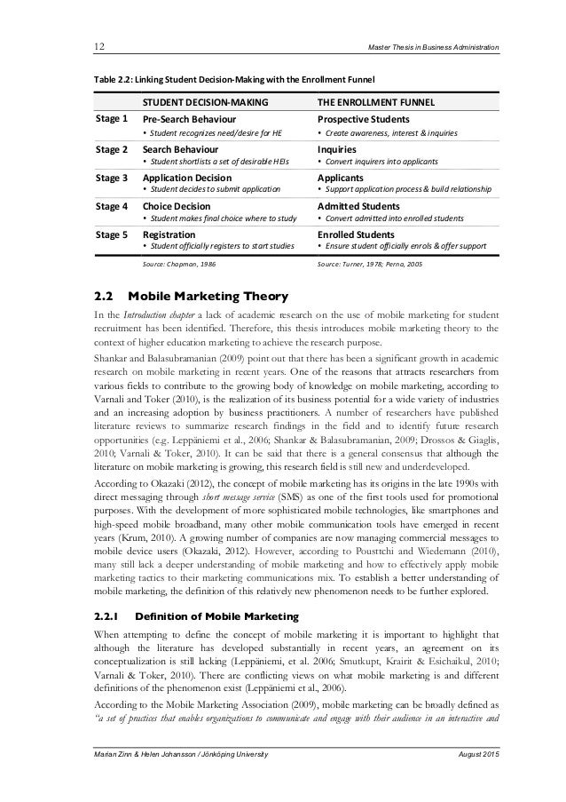 Master thesis mobile marketing