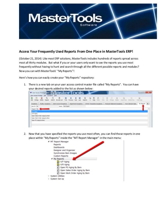 Ópera Crítico Mirar fijamente Store Your Most-Used Reports in One Place with MasterTools ERP Ópera Crítico Mirar fijamente Store Your Most-Used Reports in One Place with MasterTools ERP