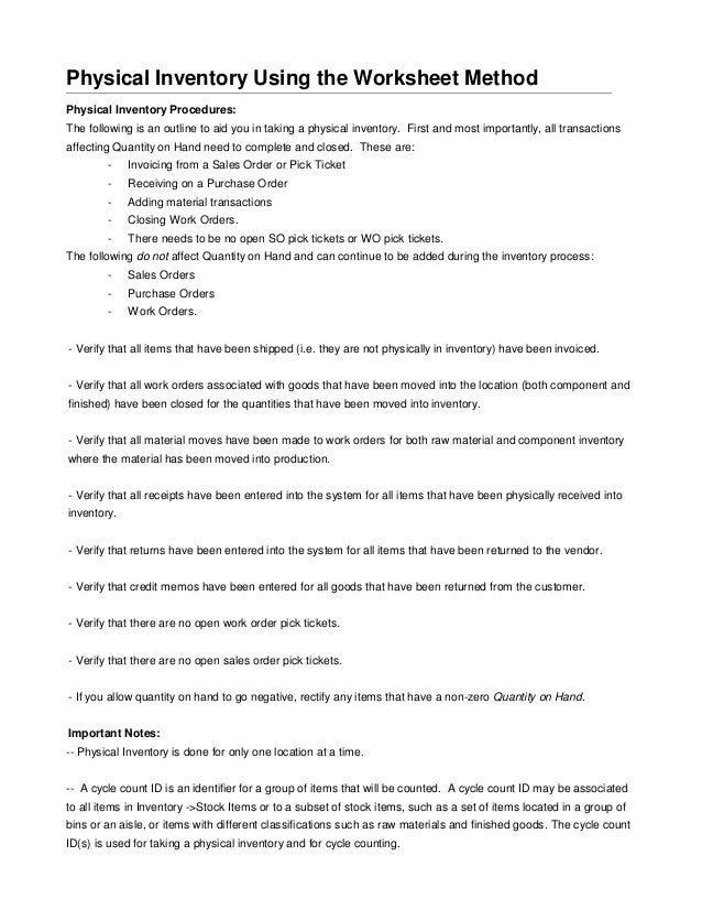 MasterTools ERP Physical Inventory Hints and Tips