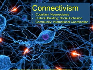 Connectivism
- Cognition: Neuroscience
- Cultural Building: Social Cohesion
- Community: International Coordination
 