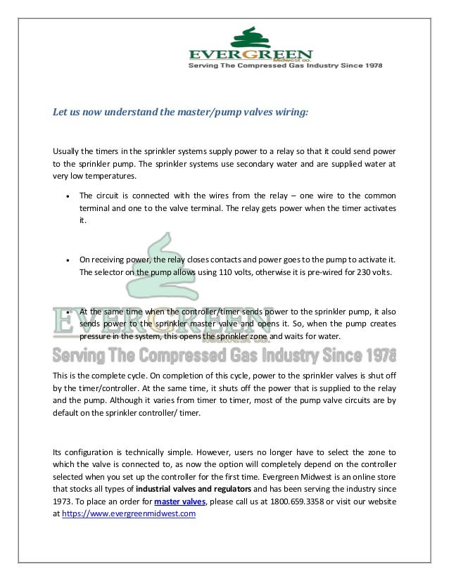 Master Valves Understanding Irrigation Master Valves and Their Wirings