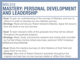Mastery journal | PDF