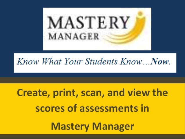 mastery manager training mastery manager