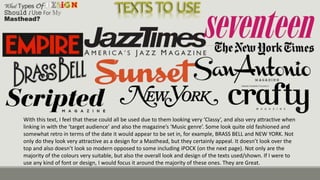 Mastheads Magazine Examples. Design Masthead Designs | PPTX