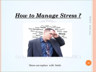 04/29/18
18
DrDevArora
Stress can replace with Smile
 