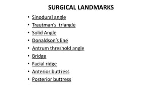 Trautsmann Triangle Mastoid cavity problem and obilteration presentation by Dr Salison ...