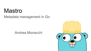 Mastro
Metadata management in Go
Andrea Monacchi
 