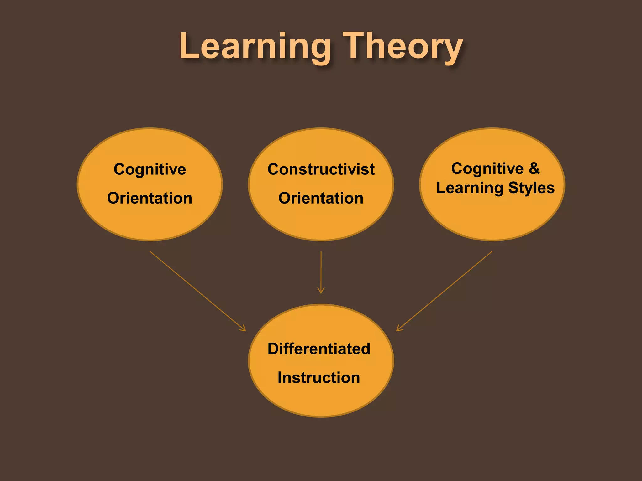 Learning TheoryCognitive OrientationConstructivist OrientationDifferentiated InstructionCognitive & Learning Styles