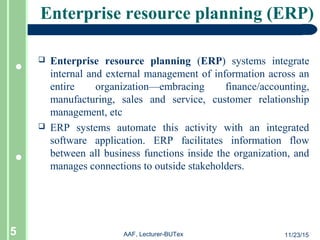 ERP for garments(Application of software in Textile) | PPT