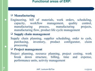 ERP for garments(Application of software in Textile) | PPT