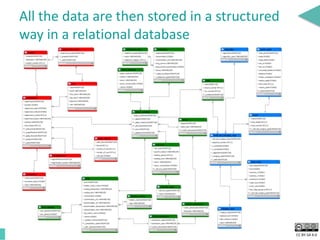 CC BY-SA 4.0
All the data are then stored in a structured
way in a relational database
 