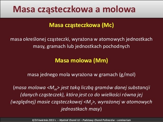 Co To Jest Masa Cząsteczkowa