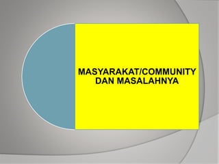 MASYARAKAT/COMMUNITY
DAN MASALAHNYA
 