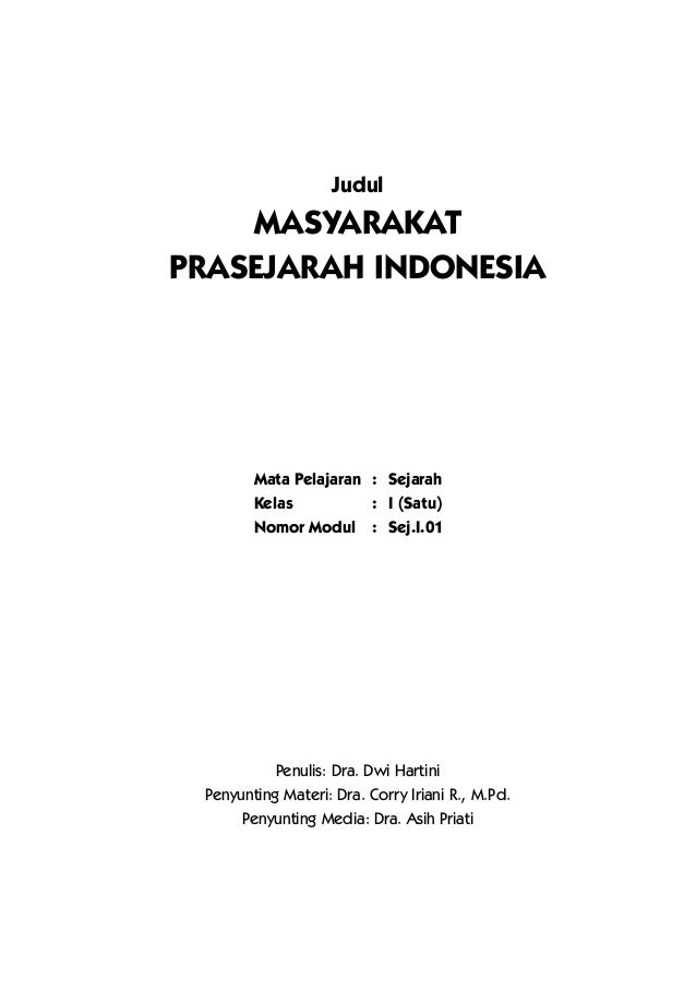 Masyarakat Prasejarah Indonesia