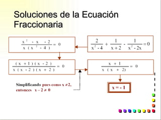 Soluciones de la Ecuación Fraccionaria 
