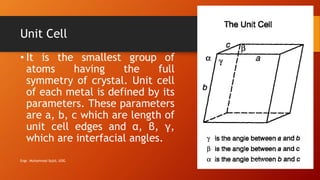 Unit Cell Test crystal structures (industrial material ) | PPTX