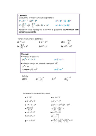 Potências - Regras e exercícios