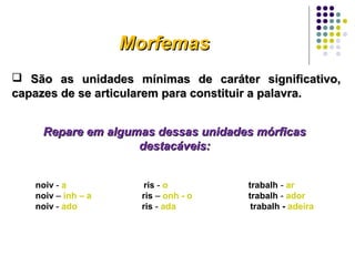 PDF) Estruturas Morfológicas. Unidades e Hierarquias nas Palavras