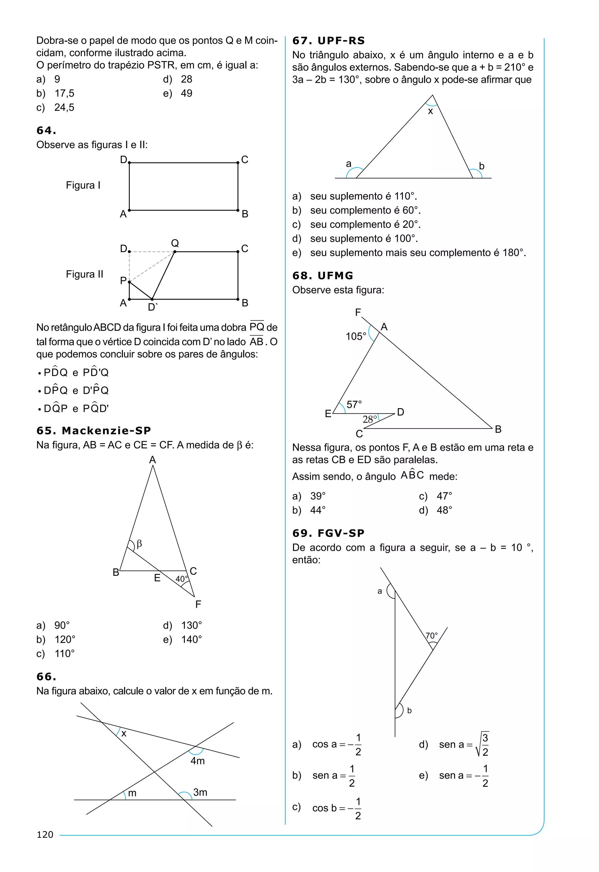 Geometria Plana - Exercícios | PDF