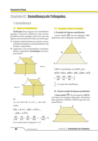 1456
2
= + =
−1 11 1 1
3
ExercícioResolvido
01. Na figura, 1231 = °45 e = 100°. De-
termine a medida do arco .
Resolução
1231 é ângulo de vértice interno, logo:
02. No triângulo ABC da figura abaixo, o
lado BC e o Raio da circunferência são
congruentes. Calcular 1231 .
Resolução
• UnirocentroOaosvérticesBeC,obtendo-se
o triângulo equilátero OBC.
• 1231 é um ângulo central, logo:
1231 1 23°⇒ = 60°
• 1231 é um ângulo inscrito, logo:
 
