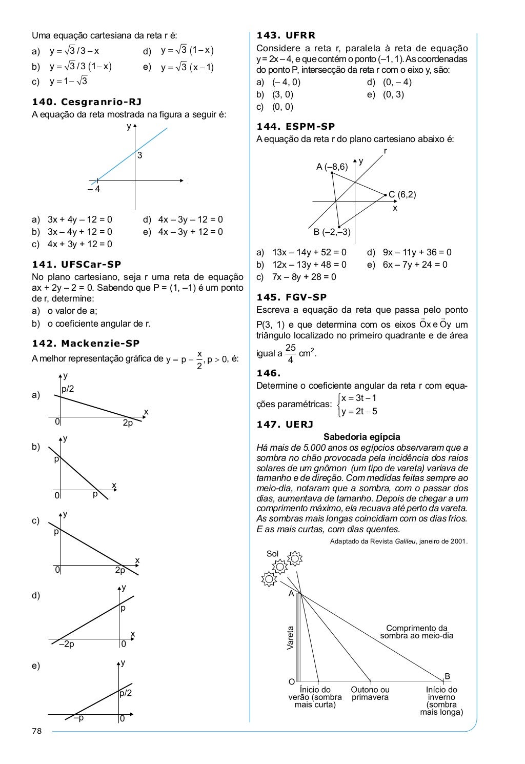 Exercícios De Geometria Analítica - RETOEDU