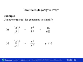 Mat 092 section 12.1 the power and product rules for exponents | PPTX