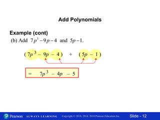 Mat 092 section 12.4 adding and subtracting polynomials | PPT