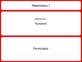 Formulario Funzioni Mat1 III1