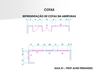 COTAS 
REPRESENTAÇÃO DE COTAS EM ABERTURASAULA 01 –PROF ALINE FERNANDES  