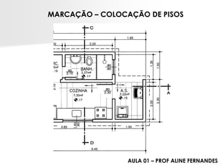MARCAÇÃO –COLOCAÇÃO DE PISOS 
AULA 01 –PROF ALINE FERNANDES  