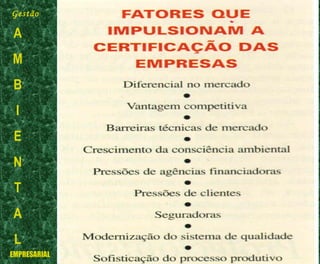 Gestão
A
M
B
I
E
N
T
A
L
EMPRESARIAL
 