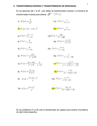 Transformadas Inversas Mat4 13 d4_transformada de laplace | DOC