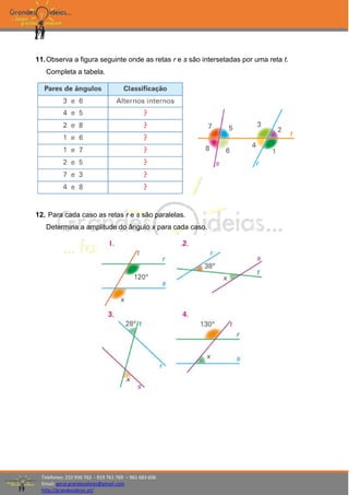 Quiz de atención: ángulos worksheet