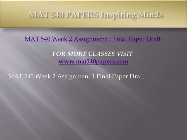 Essay about mat 540 stateline 07 picture