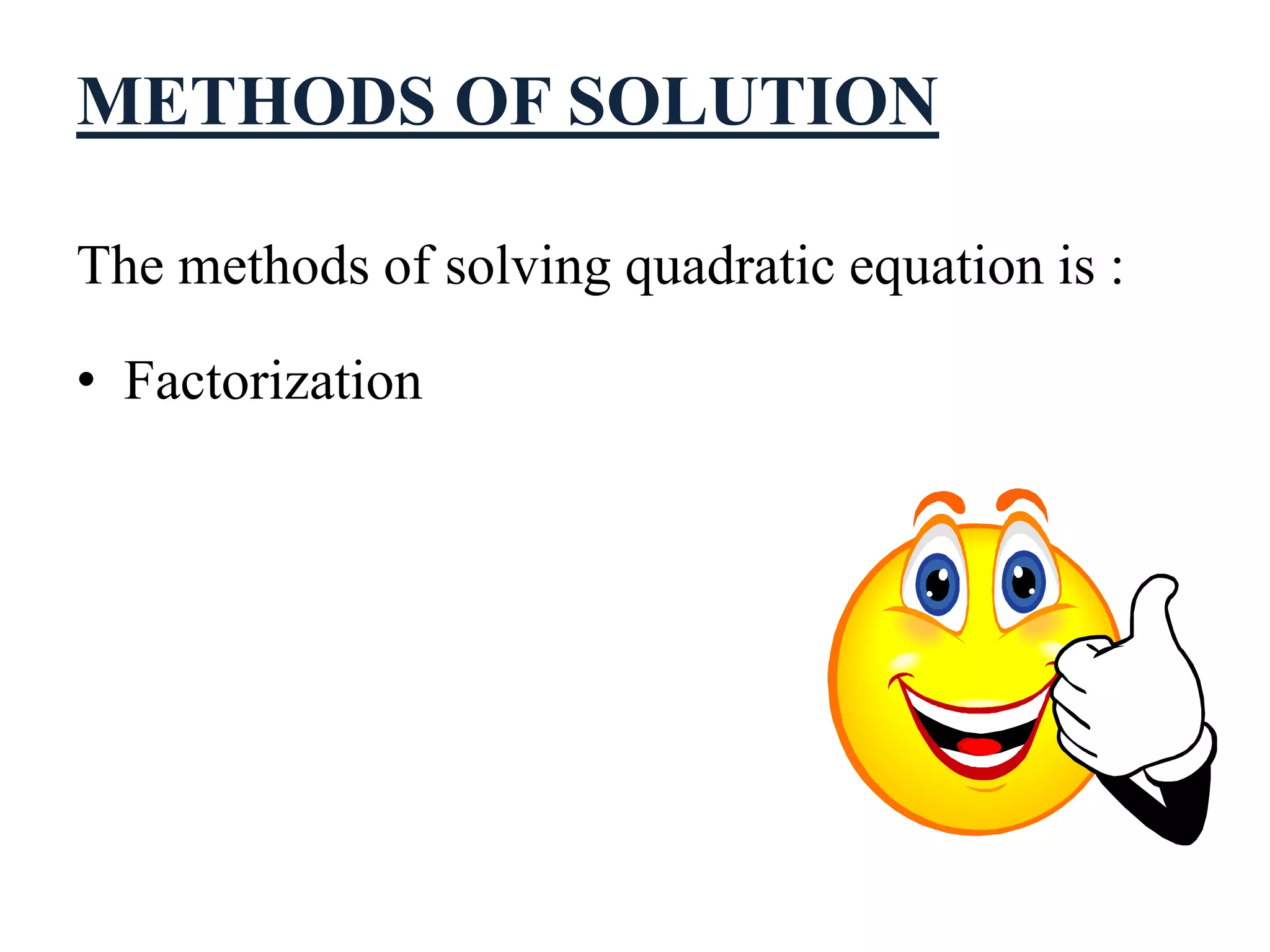 Quadratic equation slideshare | PPTX