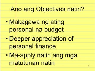 Matalinong pag budget - edited | PPTX