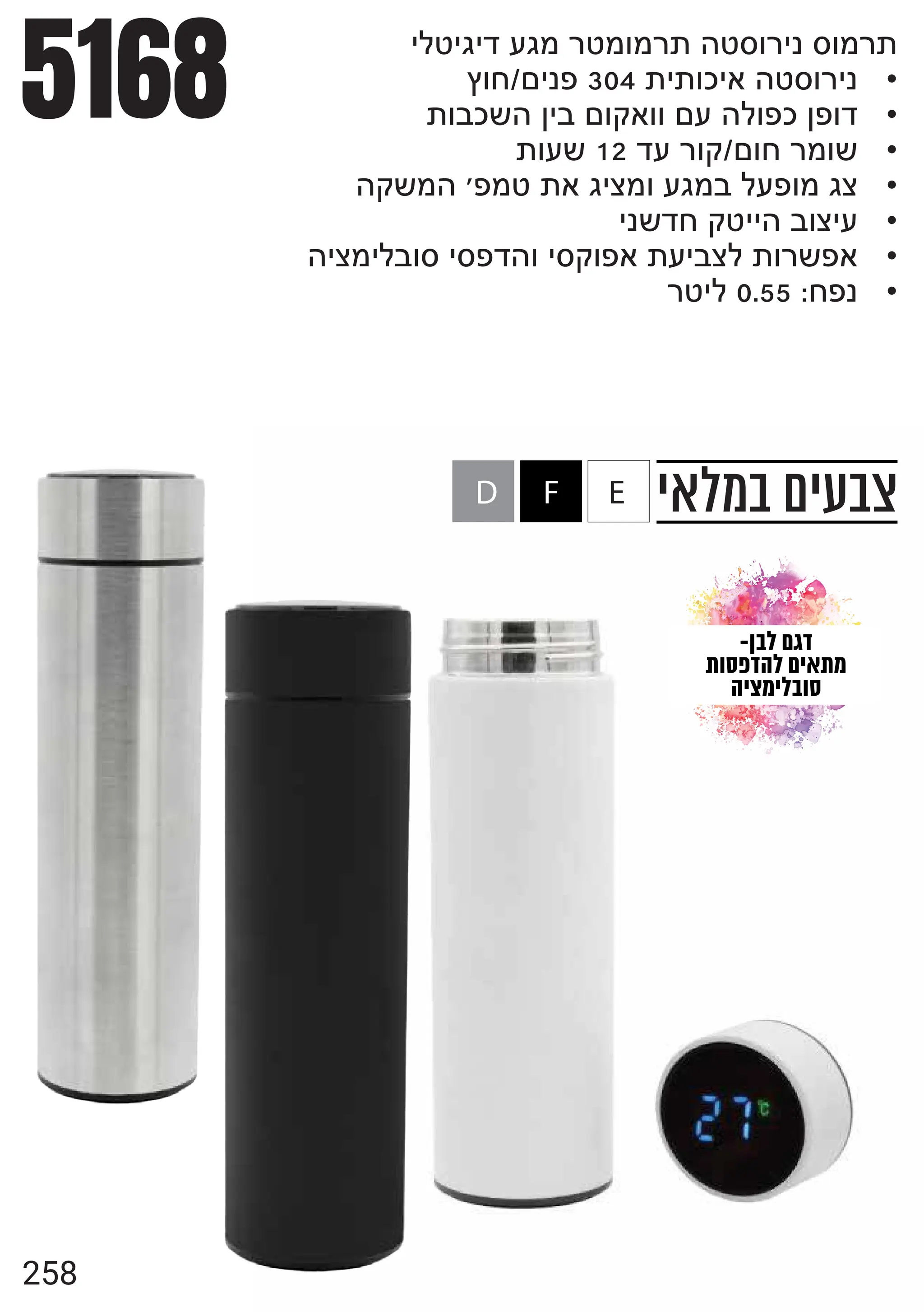 jmijcjdscoyiofoy{eirfyjqrfoy{
•
vfhnjqu304{j{fljaeirfyjq
•
{fblzepjbnfxaffnsemfulpufd
•
{fsz12dsyfxnfhyofz
•
exzoeuoi{acjwofscobmsufocw
•
jqzdhxijjebfwjs
•
ejwojmbfrjrudefjrxfua{sjbwm{fyzua
•
yijm0.55huq
RDO†PEF
]HTWFGO†PLC]Q
GLYQLODHT
‫במלאי‬ ‫צבעים‬
5168
A
E
F
D
258
 