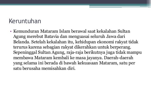 Presentasi Sejarah Sma Kelas X Kerajaan Mataram Islam