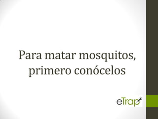 Para matar mosquitos,
primero conócelos
 