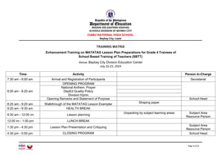Matrix For Deped Program MATATAG-Curriculum-Schoo-basedBBT Matrix.docx