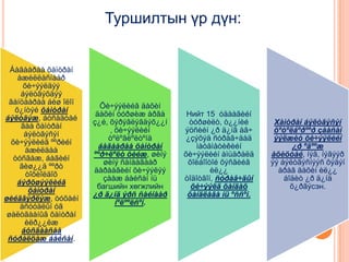 Туршилтын үр дүн:


  Áàãààðàà õàìòðàí
    àæèëëàñíààð
      õè÷ýýëäýý
     áýëòãýõäýý
 ãàíöààðàà áèø îëîí
                        Õè÷ýýëèéã äàõèí
   õ¿íòýé õàìòðàí
                       äàõèí òóðøèæ àðãà     Нийт 15 óäààãèéí
áýëòãýæ, áóñàäòàé
                      ç¿é, õýðýãëýãäýõ¿¿í     òóðøèëò, ò¿¿íèé      Хàìòðàí áýëòãýñýí
     ãàà õàìòðàí
                           , õè÷ýýëèéí      ýöñèéí ¿ð ä¿íã àâ÷     õºòºëáºðººð çààñàí
      áýëòãýñýí
                          òºëºâëºëòºíä       ¿çýõýä ñóðàã÷äàä      ýýëæèò õè÷ýýëèéí
  õè÷ýýëèéã ººðèéí
                        áàãààðàà õàìòðàí        ìàòåìàòèêèéí             ¿ð ºãººæ
       àæèëäàà
                      ººð÷ëºëò õèéæ, øèíý   õè÷ýýëèéí àìüäðàëä    àõèöòàé, íýã, íýãýýð
   òóñãàæ, áàãèéí
                         øèíý ñàíààãààð      õîëáîîòîé õýñãèéã    ýý áýëòãýñíýýñ õýäýí
     ãèø¿¿ä ººðò
                      äàðààãèéí õè÷ýýëýý            èë¿¿            àðàâ äàõèí èë¿¿
       òîõèîëäîõ
                         çààæ áàéñàí íü     òîäîòãîí, ñóðàã÷äûí       áîäèò ¿ð ä¿íä
    áýðõøýýëèéã
                       багшийн хөгжлийн       õè÷ýýëä õàíäàõ            õ¿ðãýсэн.
        õàìòðàí
                      ¿ð ä¿íä ýðñ ñàéíààð    õàíäëàãà íü ºññºí.
øèéäâýðëýæ, òóõàéí
                             íºëººëñºí.
     àñóóäëûí óã
 øàëòãààíûã õàìòðàí
      èëð¿¿ëæ
     áóñäààñàà
 ñóðàëöàæ áàéñàí.
 