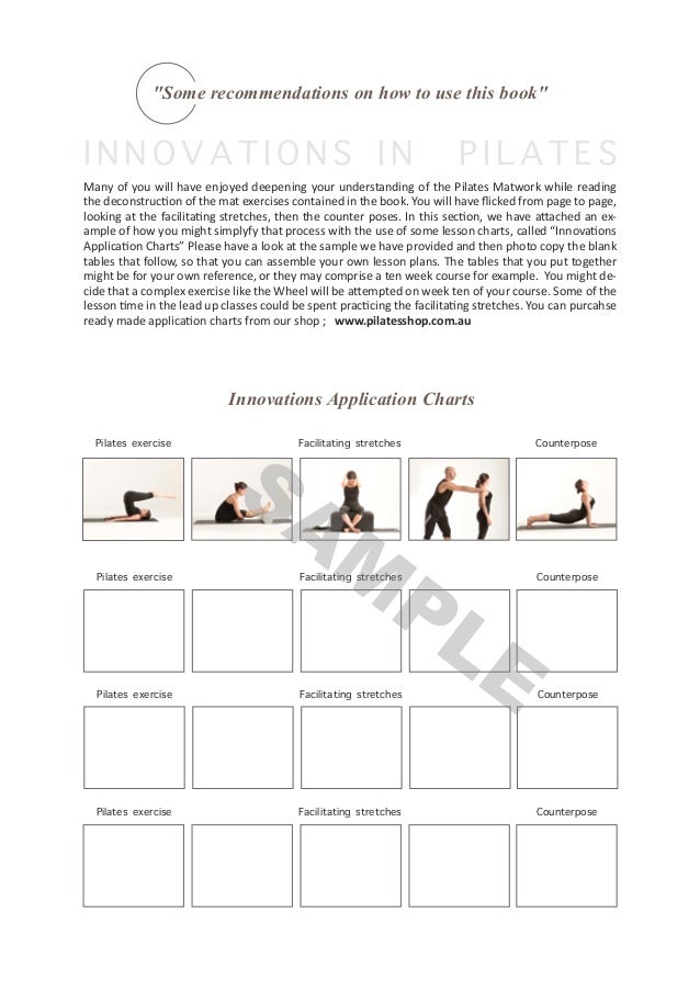 innovations in pilates matwork for health and wellbeing pilates charts