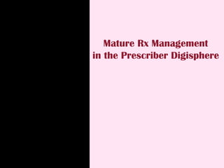 Mature Rx Management
in the Prescriber Digisphere
 