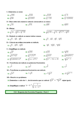 13.0 - Respostas dos Exercícios Propostos - Parte I
 