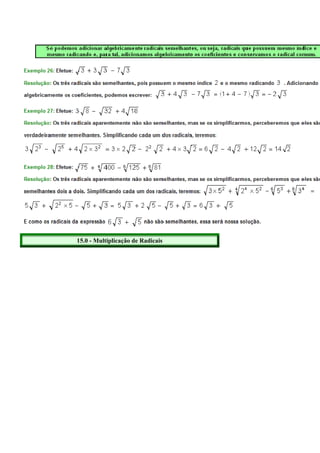 15.0 - Multiplicação de Radicais
 