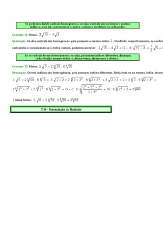 17.0 - Potenciação de Radicais
 