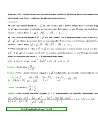 21.0 - Exercícios Resolvidos - Parte II
 