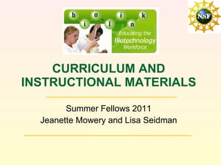 CURRICULUM AND INSTRUCTIONAL MATERIALS ,[object Object],[object Object]
