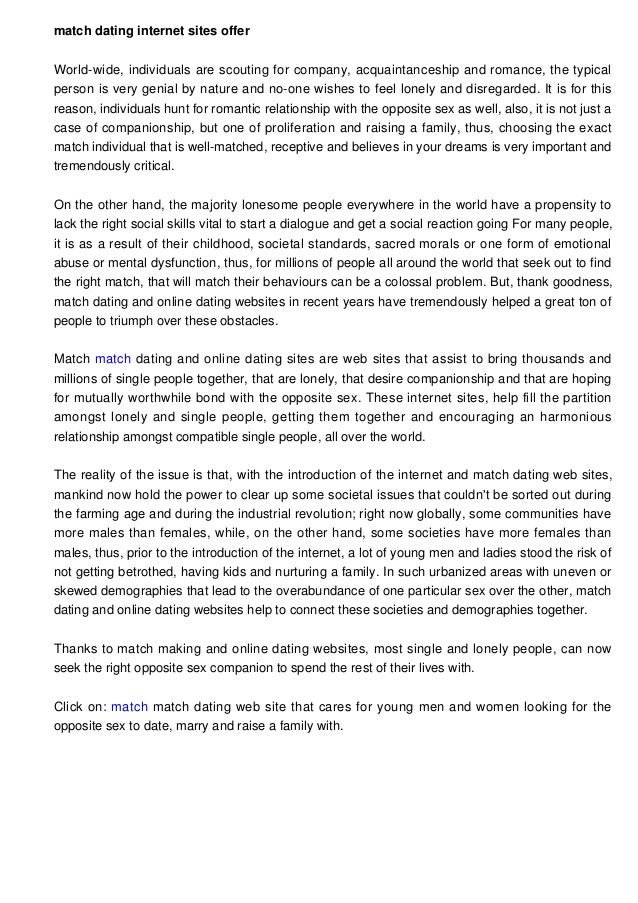 Match Making Web Sites Offer Solutions To Single And Lonely People
